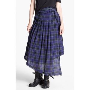 Free People NWT Blue Plaid Tartan Skirt Size 12